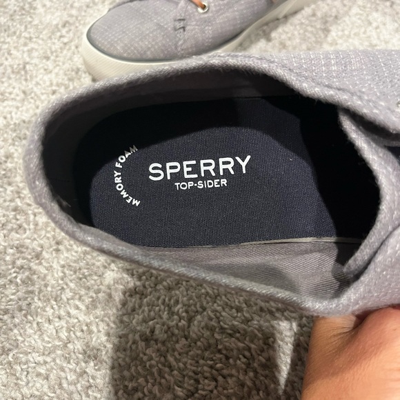Sperry Pier View Boat Shoes Womens Size 9 Gray Canvas Slip Op low Top STS81445 - Picture 2 of 9